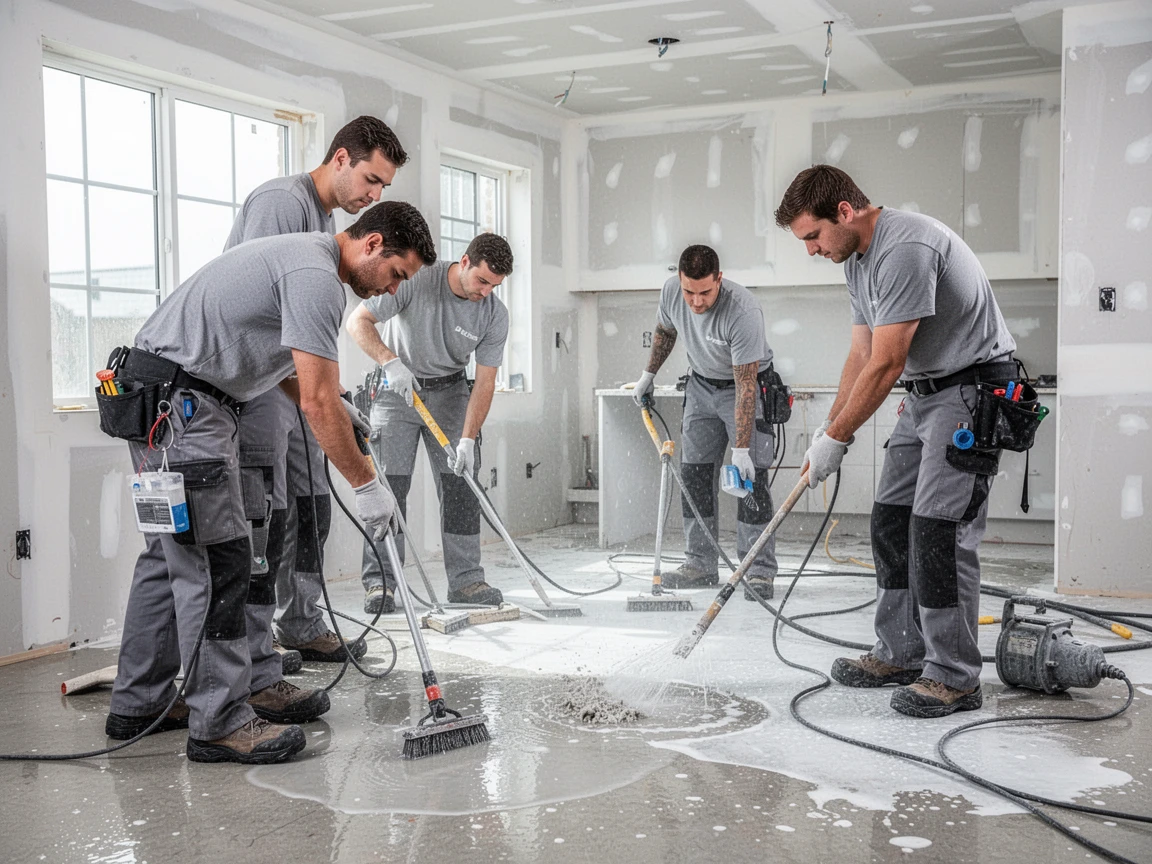 GTech Restoration Inc NY Team Working on Water Damage Restoration