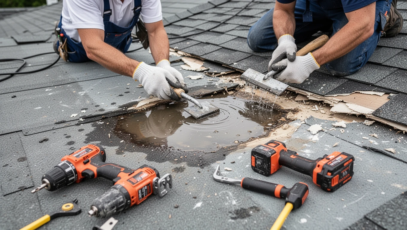 Roof Leak Water Damage Repair