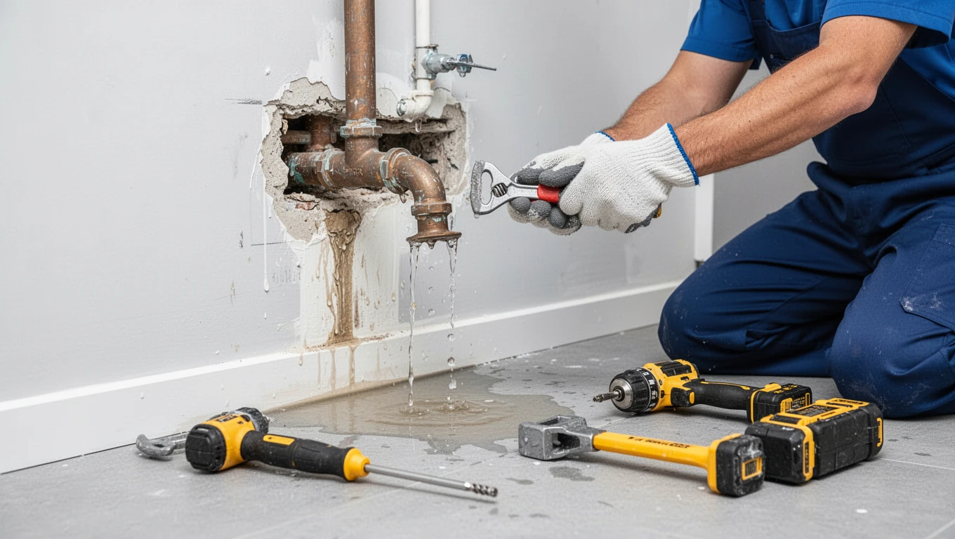 Leaking Pipe Water Damage Repair